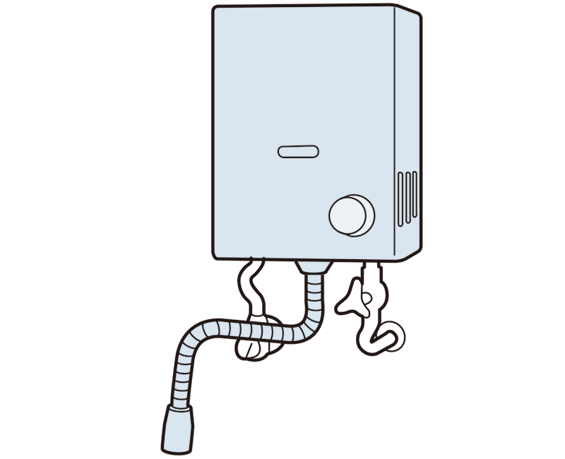 ガス開放式小型湯沸器